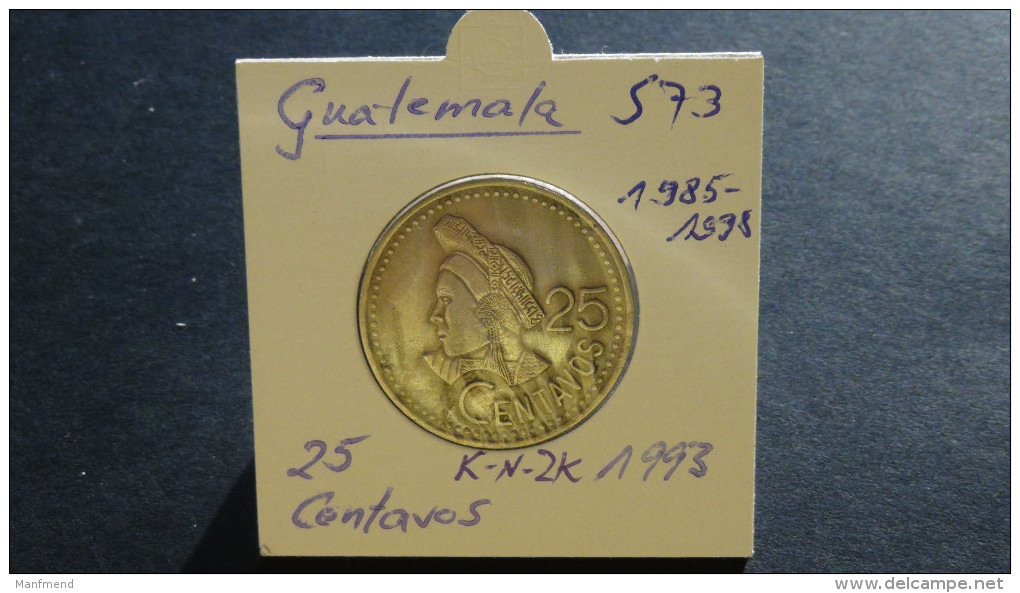 Guatemala - 1993 - 25 Centavos - KM 278.5 - Vz - Guatemala