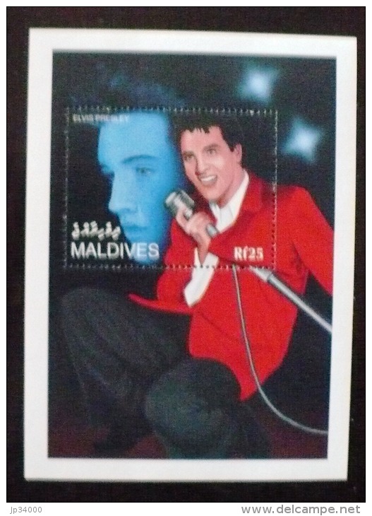 MALDIVES Elvis Presley, Musique. Bloc Feuillet . ** MNH - Elvis Presley