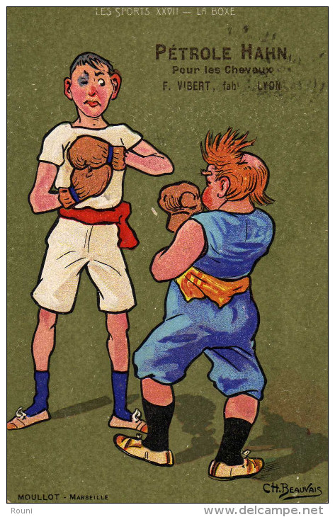 CPA ILLUSTRATEUR Signé BEAUVAIS Les Sports XXVII - LA BOXE (Pétrol Hahn) - Beauvais