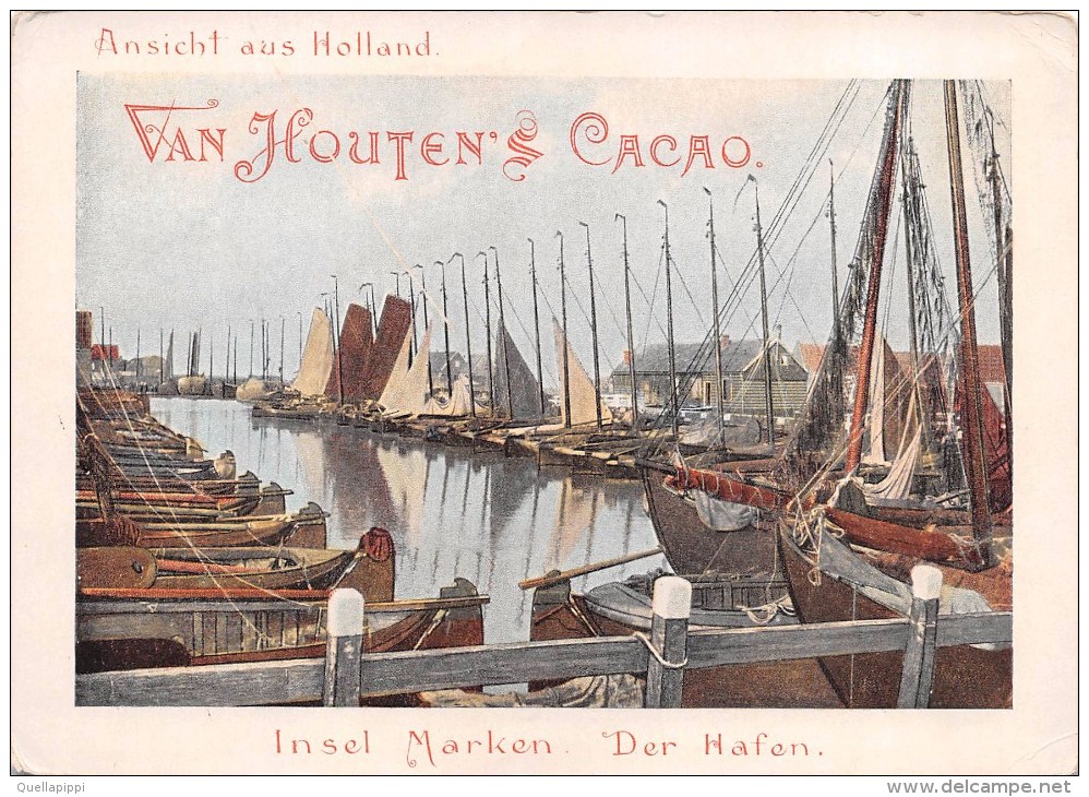 02677 "VAN HOUTEN'S CACAO - HOLLAND"  BARCHE - PORTO. FIGURINA ORIGINALE - Schokolade