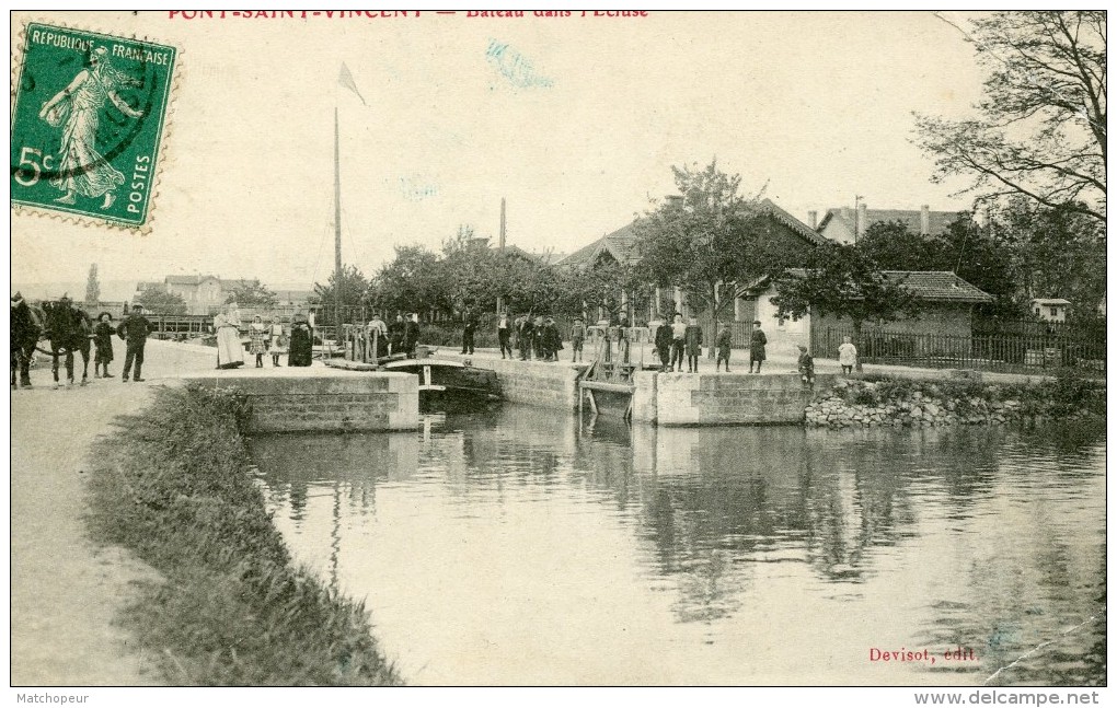 PONT SAINT VINCENT -54- BATEAU DANS L'ECLUSE - Autres & Non Classés