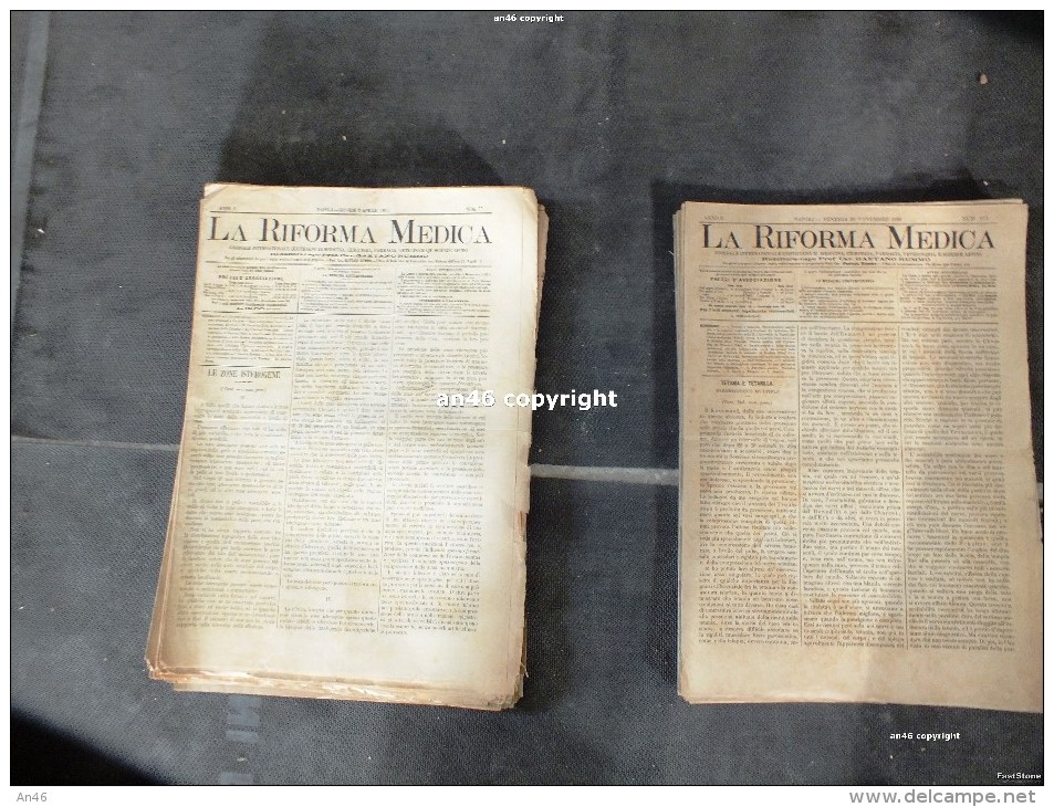 LOTTO DI 66 NUMERI DEL GIORNALE " LA RIFORMA MEDICA" DI CUI 55 NUMERI DEL 1885 E 11 NUMERI DEL 1886 ORIGINALI AL 100% - Salute E Bellezza