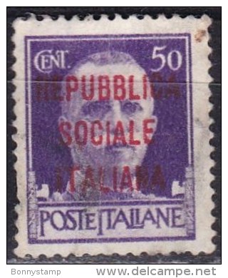 Repubblica Sociale Italiana, 1944 - 50c Soprastampa - Nr.492 Usato° - Usati