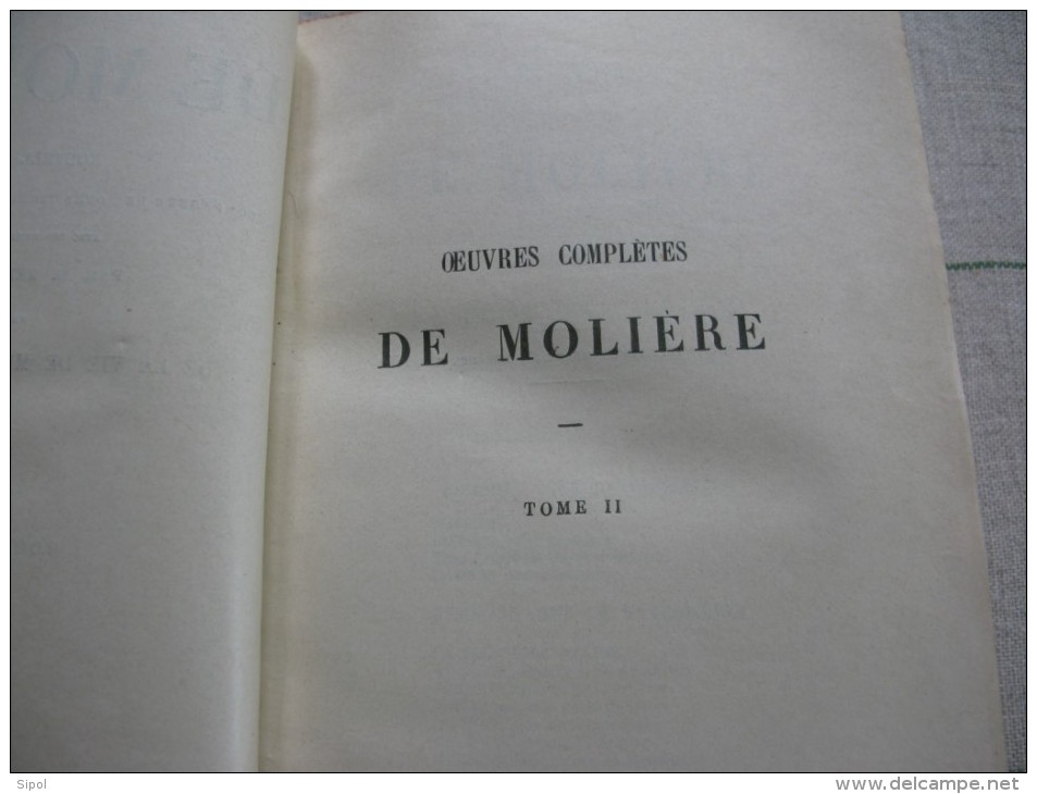 Oeuvres complètes de Molière  3 volumes  Reliés -  Garnier Frères Editeurs Paris Clichés non dans l ordre !!