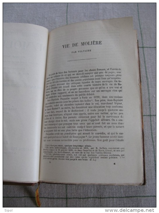 Oeuvres complètes de Molière  3 volumes  Reliés -  Garnier Frères Editeurs Paris Clichés non dans l ordre !!