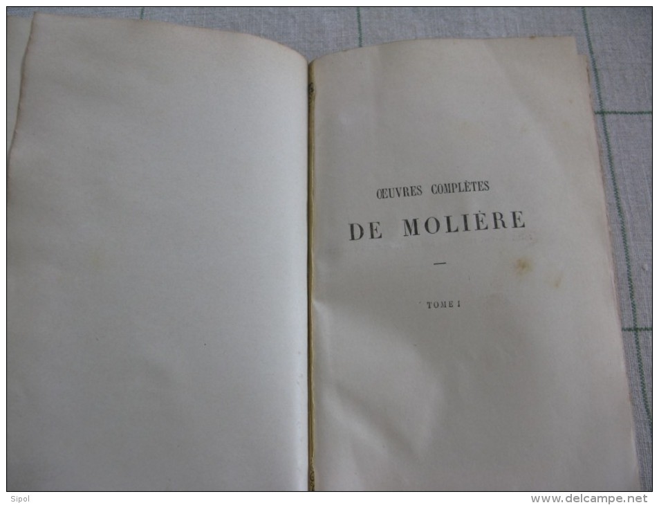 Oeuvres complètes de Molière  3 volumes  Reliés -  Garnier Frères Editeurs Paris Clichés non dans l ordre !!