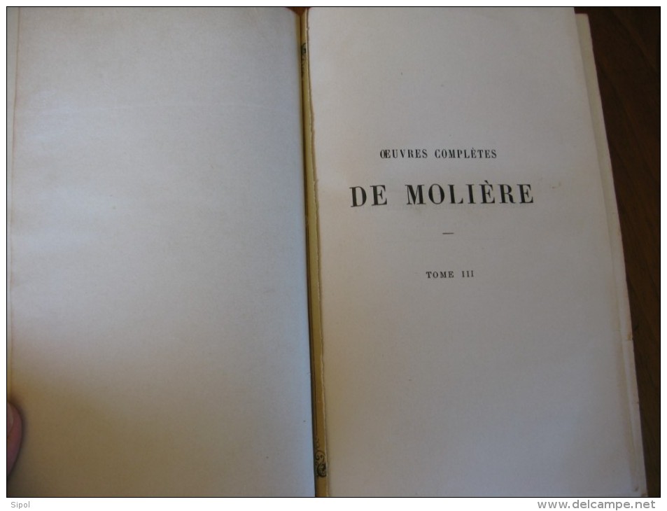 Oeuvres complètes de Molière  3 volumes  Reliés -  Garnier Frères Editeurs Paris Clichés non dans l ordre !!