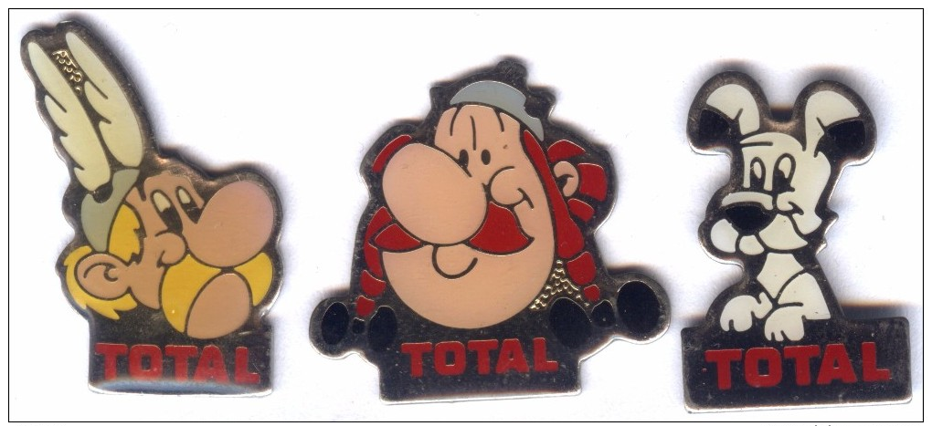 Lot De 3 Pin´s TOTAL - ASTERIX  OBELIX  IDEFIX - Lots