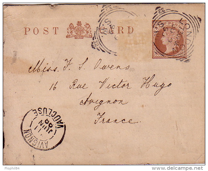 ENTIER POSTAL AVEC REPIQUAGE - EXPORT DEPARTMENT - ARMY & RABY CO-OPERATIVE SOCIETY LONDON SW EN 1899. - Entiers Postaux