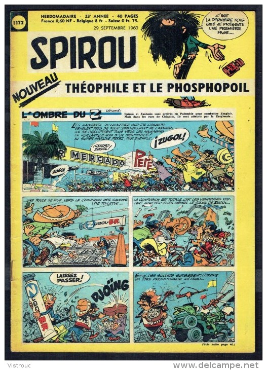 SPIROU N° 1172 -  Année 1960 -  Couverture " SPIROU " De FRANQUIN Et JIDEHEM. - Spirou Magazine