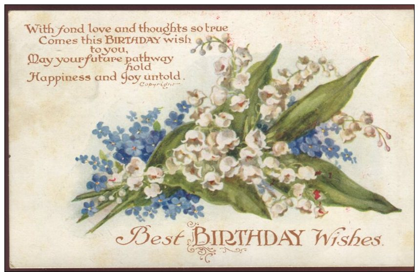 Art And Humour Publishing Postcard, Best  Birthday Wishes, 1148 - Compleanni