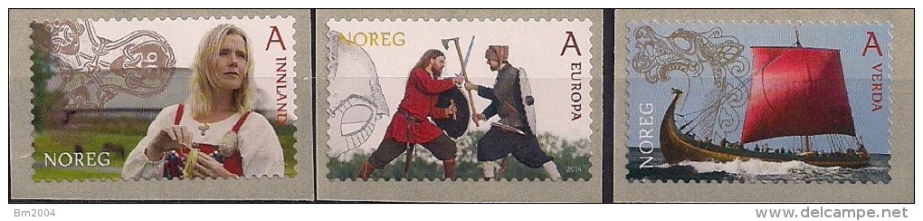 2014 Norwegen Mi. 1844-6**MNH  Die Norwegischen Wikinge - Unused Stamps
