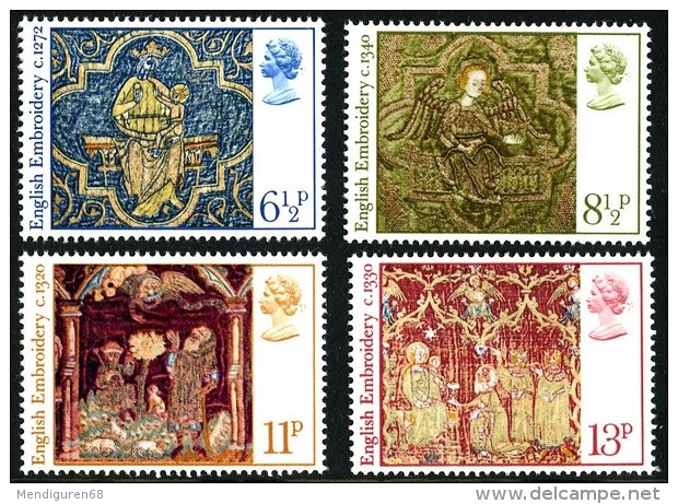 GB 1976 CHRISTMAS. ENGLISH MEDIEVAL EMBROIDERY SET OF 4 SG 1018-21 MI 723-26 SC 798-801 IV 807-10 - Unused Stamps