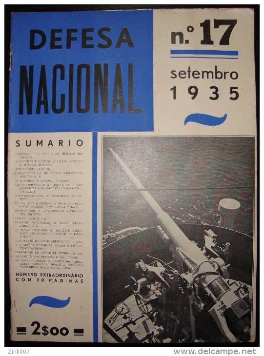 Revista Defesa Nacional De Portugal Nº 17 - Magazine Military - Militaire 1935. - Zeitungen & Zeitschriften
