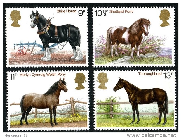 GB 1978 HORSES SET OF 4 SG 1063-66 MI 769-72 SC 839-42 IV 868-71 - Unused Stamps