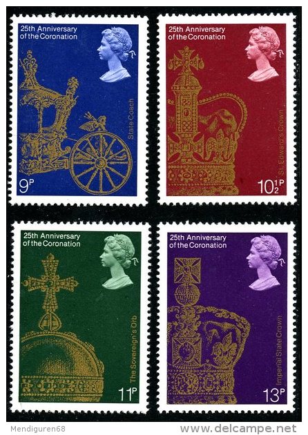 GB 1978 CORONATION SET OF 4 SG 1059-62 MI 765-68 SC 835-38 IV 864-67 - Unused Stamps