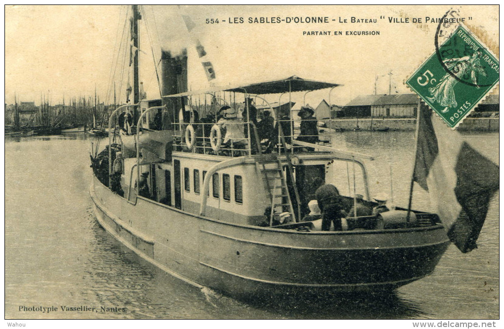 LES SABLES D'OLONNE   -    Le Bateau  "VILLE De PAIMBOEUF" Partant En Excursion - Paimboeuf