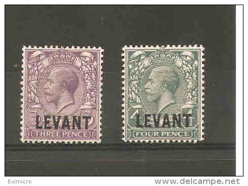 BRITISH LEVANT 1921 3d And 4d SG L19, L20 MOUNTED MINT Cat £12.50 - British Levant