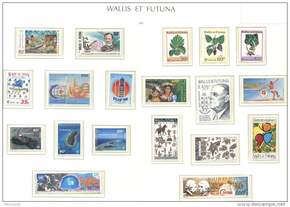 WALLIS FUTUNA 1995 - Annee Complete  (Yvert 472/84 - A 185/90) Neuf ** (MNH) Sans Trace De Charniere - Unused Stamps