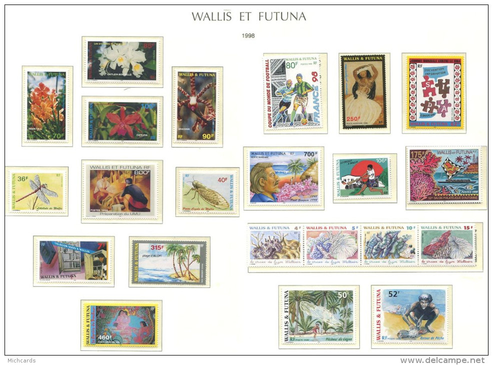 WALLIS FUTUNA 1998 - Annee Complete  (Yvert 512/28 - A 203/07) Neuf ** (MNH) Sans Trace De Charniere - Unused Stamps