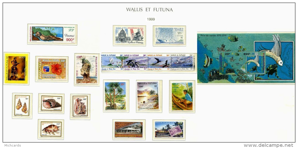 WALLIS FUTUNA 1999 - Annee Complete  (Yvert 529/34 - A 208/19 - BF 8) Neuf ** (MNH) Sans Trace De Charniere - Ongebruikt