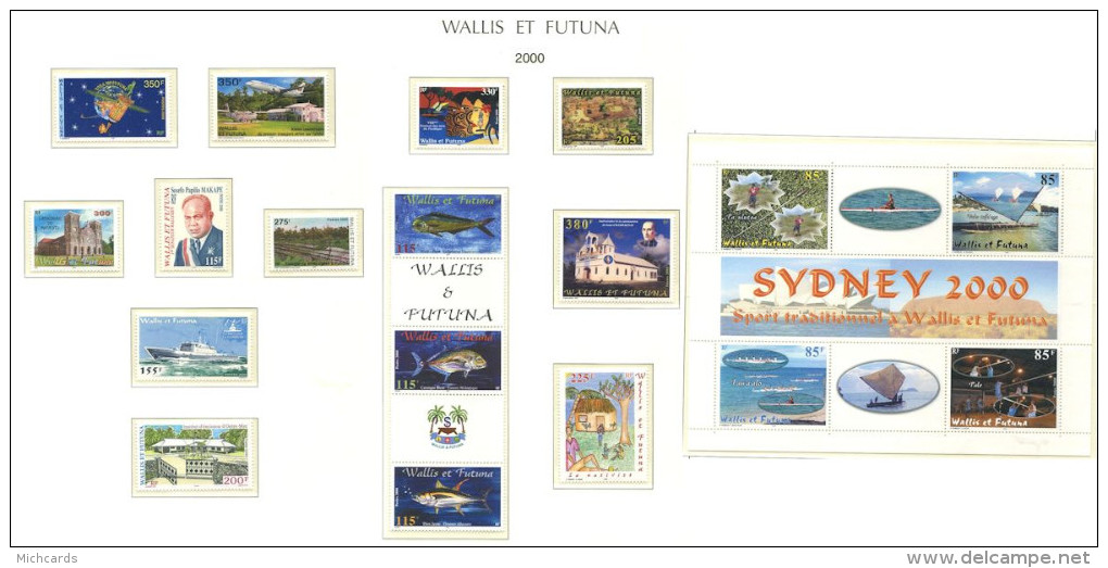 WALLIS FUTUNA 2000 - Annee Complete  (Yvert 535/47 - A 220 - BF 9) Neuf ** (MNH) Sans Trace De Charniere - Neufs