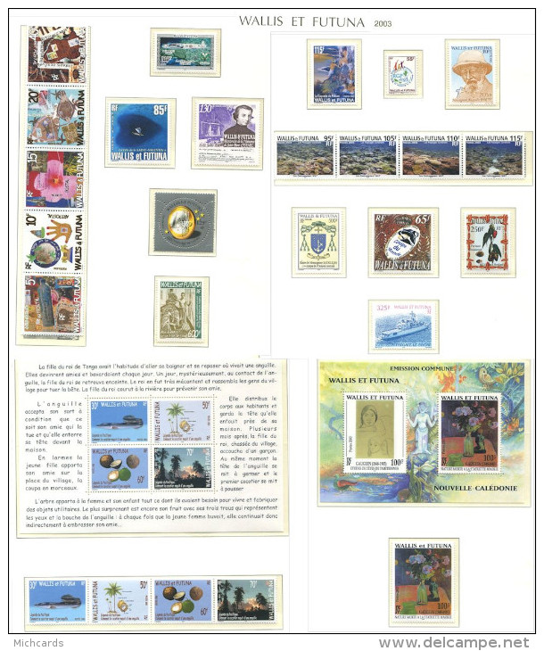 WALLIS FUTUNA 2003 - Annee Complete  (Yvert 588/613 - BF 12/13) Neuf ** (MNH) Sans Trace De Charniere - Unused Stamps
