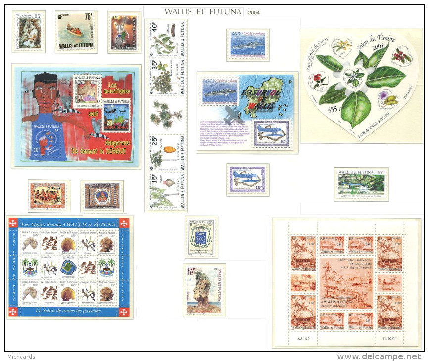 WALLIS FUTUNA 2004 - Annee Complete  (Yvert 614/27 - BF 14/18) Neuf ** (MNH) Sans Trace De Charniere - Unused Stamps