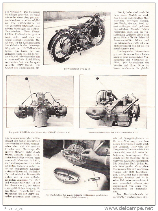 MOTOR BIKES Motorcycles - BMW Typ R47, Advetising, Year 1927 - Motor Bikes