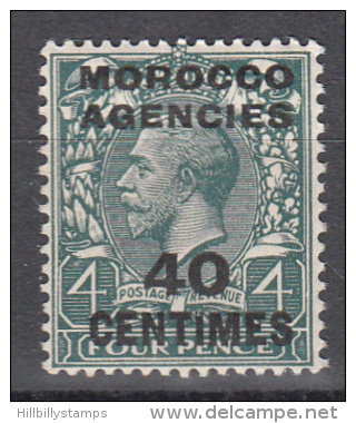 Great Britain  Morrocco Offices     Scott No. 406   Unused Hinged    Year  1917 - Bureaux Au Maroc / Tanger (...-1958)