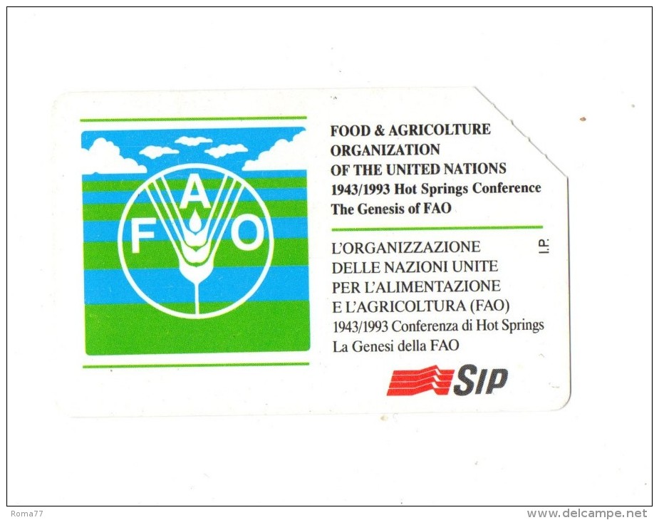 44 - ITALIA ITALY TELECARTE FAO DA 10000 LIRE - Altri & Non Classificati
