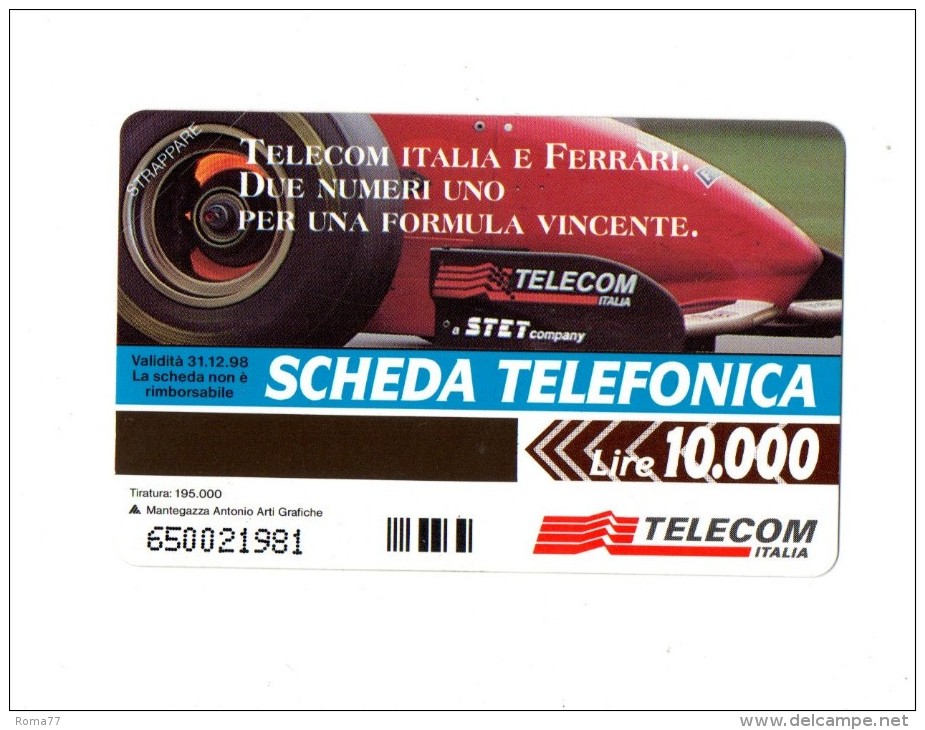 48 - ITALIA ITALY TELECARTE FERRARI DA 10000 LIRE  NUOVA - Altri & Non Classificati