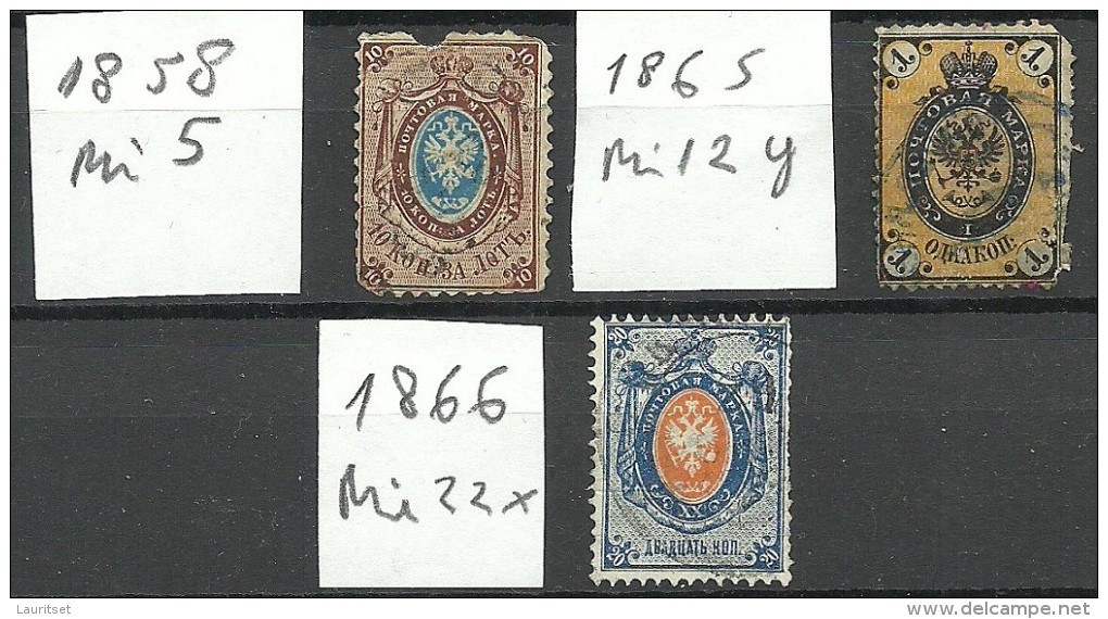 RUSSLAND RUSSIA 1858 -1866 Michel 5 & 12 & 22 O - Oblitérés