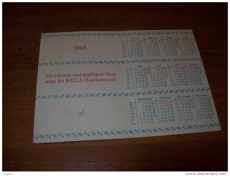 Old Pocket Calendar - WELLA  1965 - Petit Format : 1961-70