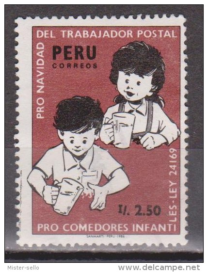 PERÚ 1986 Pro Navidad Del Trabajador Postal Y Comedores Infantiles. USADO - USED. - Peru