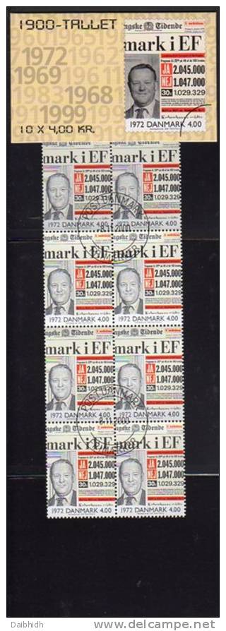 DENMARK 2000 20th Century (IV) 40Kr  And 52.50Kr Booklets S110-11 With Cancelled Stamps.  Michel 1263,65MH, SG SB208-09 - Booklets