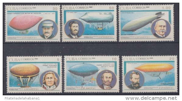 1991.15- * CUBA 1991. MNH. ZEPPELIN HISTORY. HISTORIA DEL ZEPELIN. ESPAMER&acute;91. PHILATELIC EXPO. COMPLETE SET. - Unused Stamps