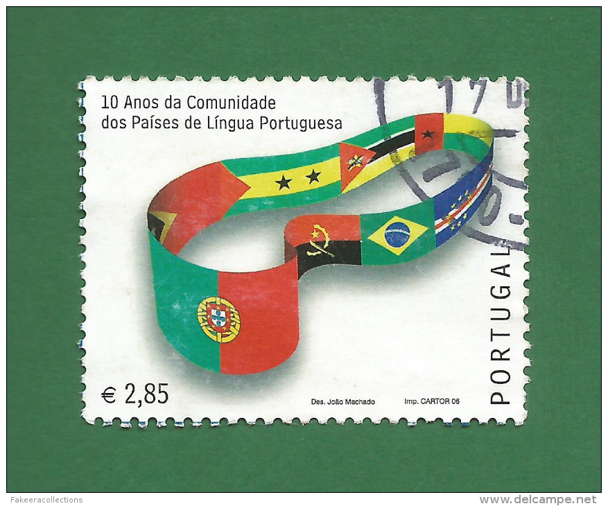 Portugal - 2006 CPLP Portuguese Language - Af. 3435 - Used - Flags BRAZIL MACAO ANGOLA TIMOR MOZAMBIQUE .. As Scan - Usati
