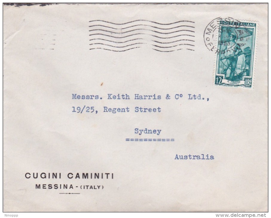 Italia 1953 Lettera Per Australia,con LAVORO 12 LIRE - 1946-60: Used