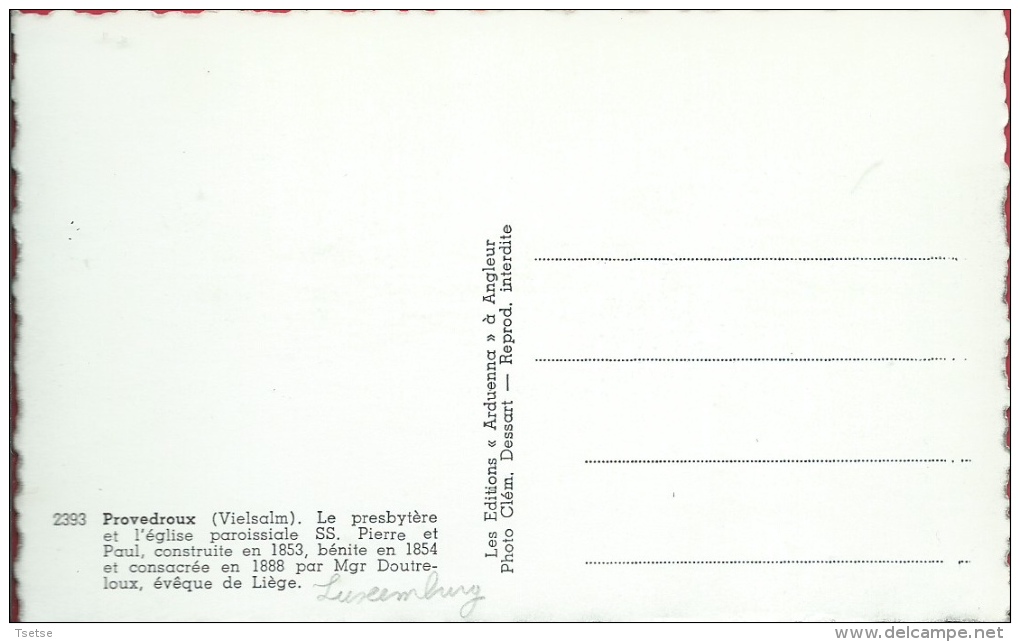 Provedroux - Le Presbytère Et L'Eglise Paroissiale - Oldtimer ... VW Cox ( Voir Verso ) - Vielsalm