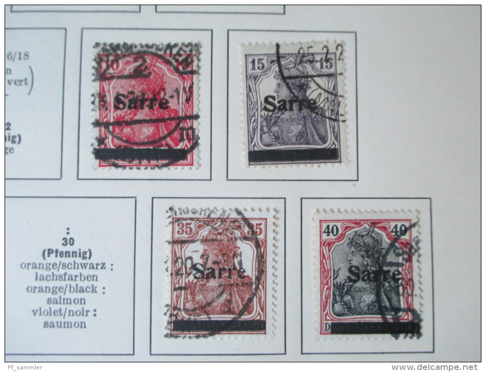 Saar 1920 - 1960 Auf VD. Altes Auktionslos! Schöne Gestempelte Marken! Saubere Stempel / Z.T. Ersttag / Sonderstempel - Usados