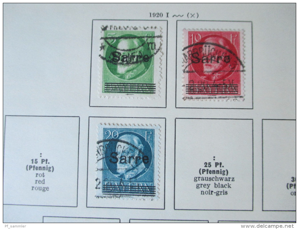 Saar 1920 - 1960 Auf VD. Altes Auktionslos! Schöne Gestempelte Marken! Saubere Stempel / Z.T. Ersttag / Sonderstempel - Used Stamps