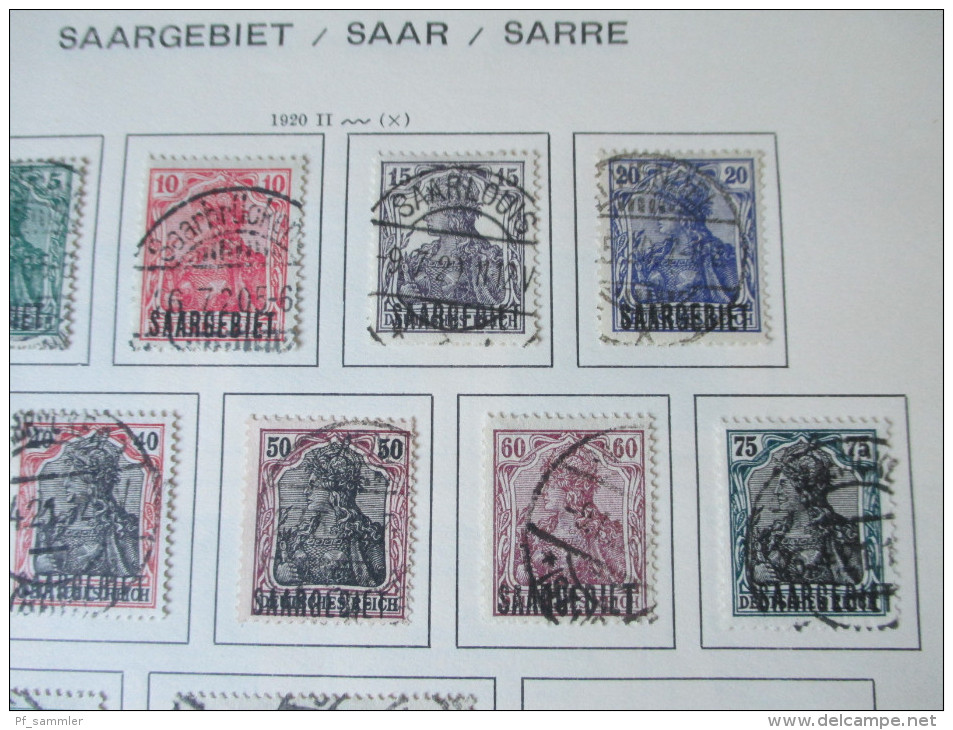 Saar 1920 - 1960 auf VD. Altes Auktionslos! Schöne gestempelte Marken! Saubere Stempel / Z.T. Ersttag / Sonderstempel