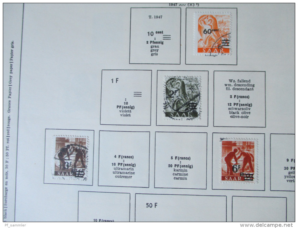 Saar 1920 - 1960 auf VD. Altes Auktionslos! Schöne gestempelte Marken! Saubere Stempel / Z.T. Ersttag / Sonderstempel