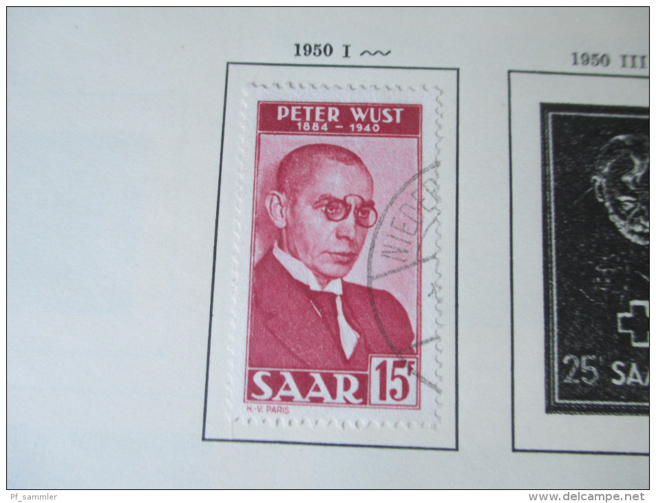 Saar 1920 - 1960 auf VD. Altes Auktionslos! Schöne gestempelte Marken! Saubere Stempel / Z.T. Ersttag / Sonderstempel