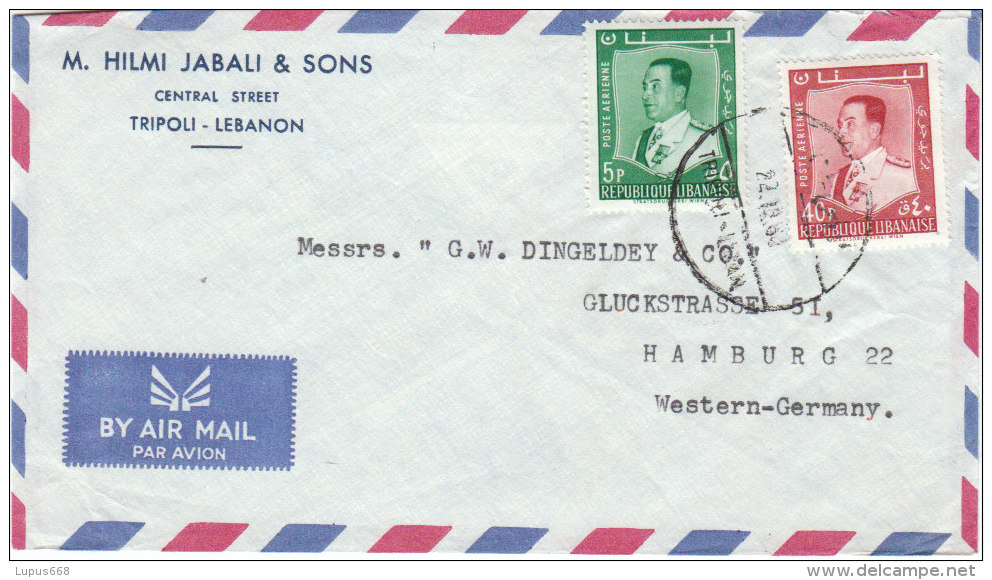 Libanon 1960- Er    MiNr. 660, 665  Auf Brief In Die BRD - Libanon