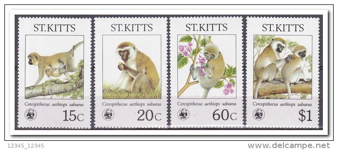 St. Kitts 1986, Postfris MNH, WWF, Animals - St.Kitts En Nevis ( 1983-...)