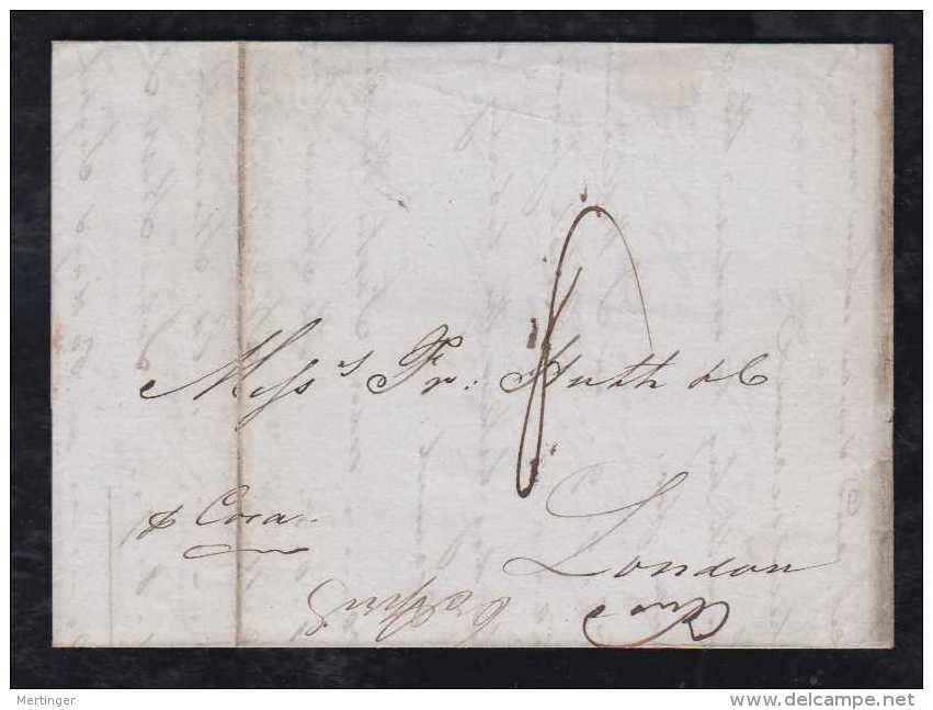 Brazil Brasil 1842 Ship Letter BAHIA To LONDON England With Cora - Vorphilatelie