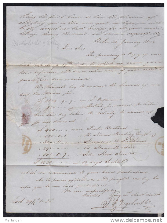 Brazil Brasil 1842 Ship Letter BAHIA To LONDON England With Cora - Vorphilatelie