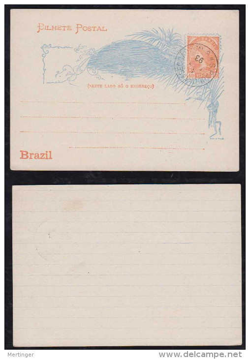 Brazil 1892 BP-37 40R Stationery Card PM SAO PAULO - Entiers Postaux